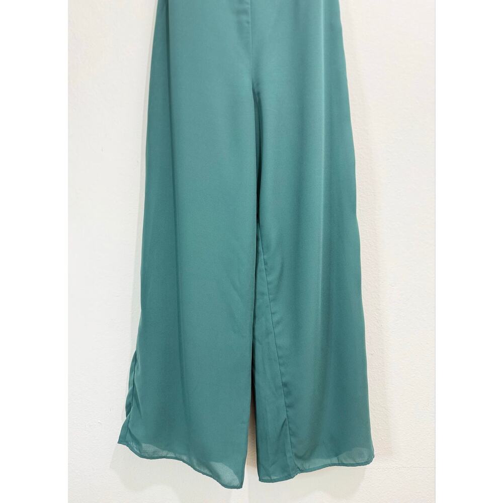 NWT Abercrombie & Fitch Heartfelt Culotte Jumpsuit Green Size M Lace Up Back - Picture 7 of 10